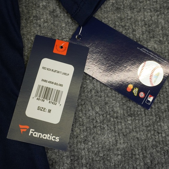 NEW Boston Red Sox V-Neck Baseball Jersey Womens Medium Navy Blue Button Shirt - Picture 5 of 9